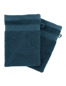 Gants de toilette Bleu Egéen x2 Atmosphera