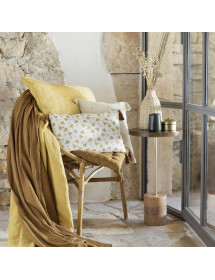 Coussin gaze de coton doré ivoire