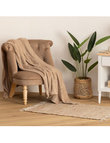 Plaid Flanelle Lin 180 x 230 cm. Atmosphera