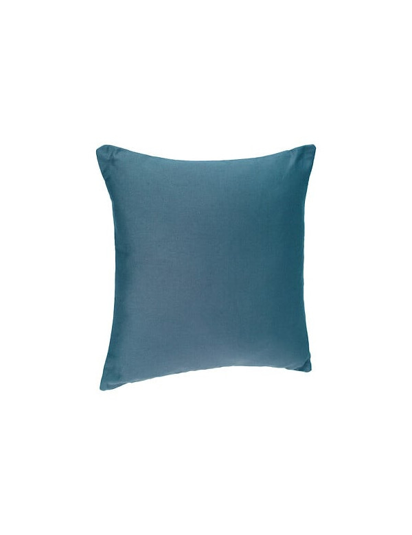 Coussin déhoussable 38 x 38 cm bleu canard Atmosphera