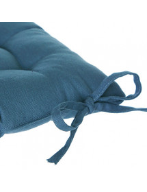 Galette de chaise bleu canard 38 x 38 cm. Atmosphera