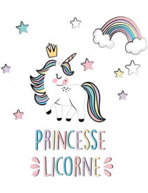 Sticker Princesse Licorne