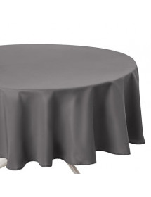 Nappe ronde anti tâche 180 cm gris Atmosphera