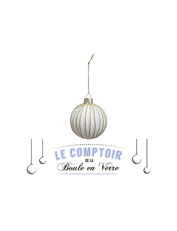 Boule de Noël en verre striée or