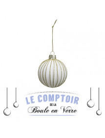 Boule de Noël en verre striée or