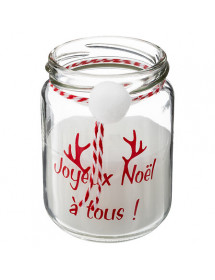 Bougie de Noël avec pompon pot verre