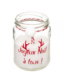 Bougie de Noël avec pompon pot verre