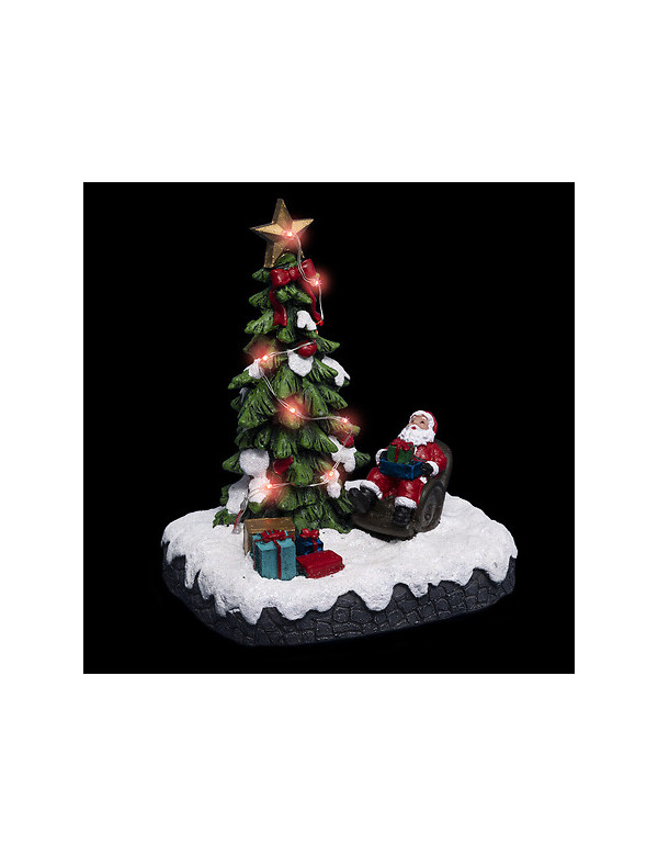 Village de Noël Père Noël et sapin