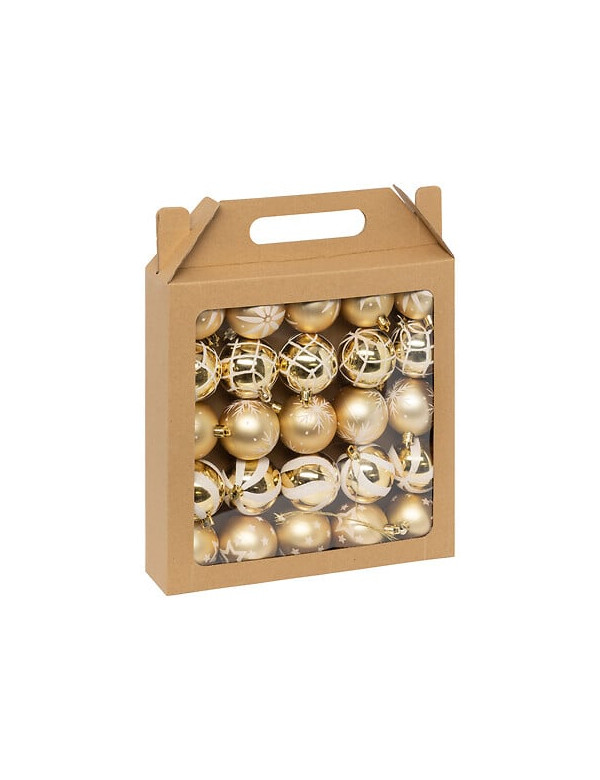 Boules de Noël or et blanc x25