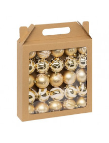 Boules de Noël or et blanc x25