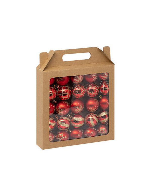Boules de Noël rouge et or x25