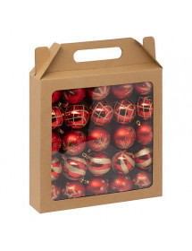 Boules de Noël rouge et or x25