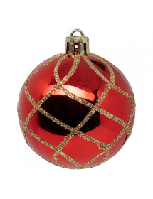 Lot de 25 Boules de Noël Rouge et Or - Diamètre 6 cm 🎄✨
