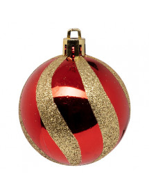 Lot de 25 Boules de Noël Rouge et Or - Diamètre 6 cm 🎄✨