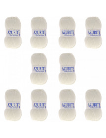 Pelotes de fil à tricoter Azurite Ivoire x10