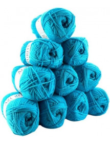 Pelotes de fil à tricoter Azurite bleu azur x10