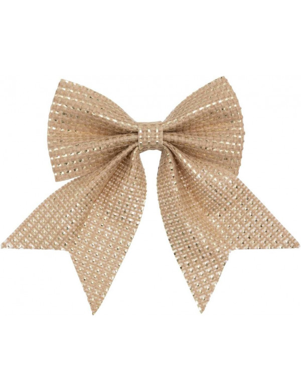 Nœuds de Noël en jute or x3