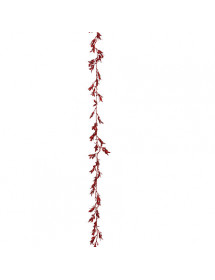 Guirlande de feuilles rouges métallisées