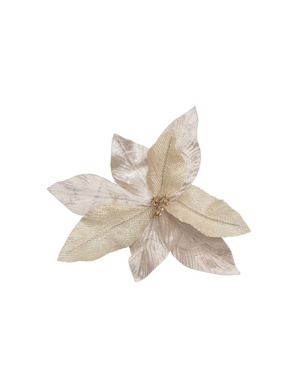 Poinsettia pailleté avec pince