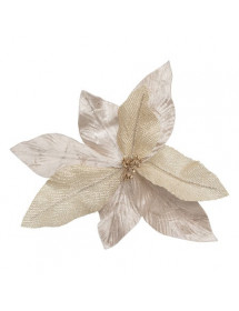 Poinsettia pailleté avec pince