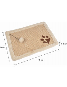 Griffoir pour chat Tapis Sisal avec pompon