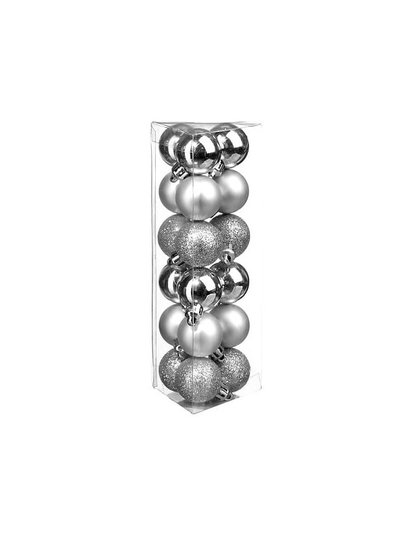 Boules de Noël argentées x18