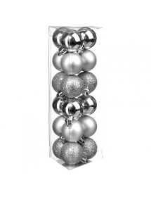 Boules de Noël argentées x18
