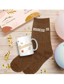 Coffret mug chaussettes paillettes boudeuse