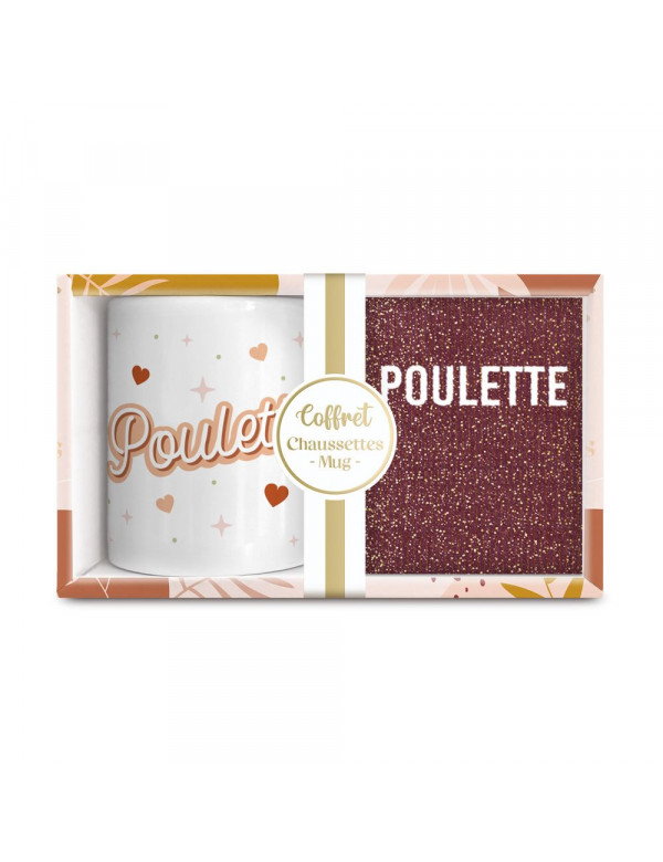 Coffret mug chaussettes paillettes poulette