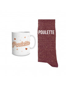 Coffret mug chaussettes paillettes poulette