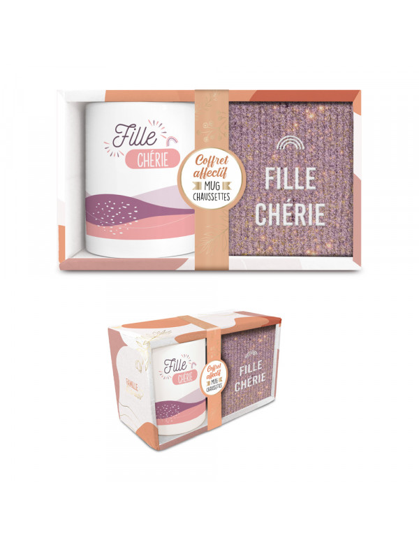 Coffret mug chaussettes fille chérie
