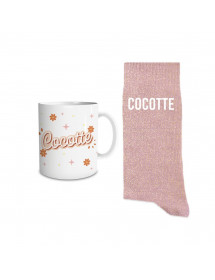 Coffret mug chaussettes paillettes cocotte