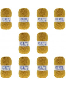 Pelotes de fil à tricoter Azurite Moutarde x10