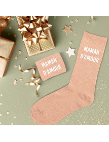 Chaussettes paillettes maman d'amour