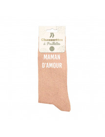 Chaussettes paillettes maman d'amour