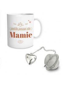 Coffret mug boule à thé mamie