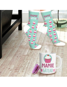 Coffret mug chaussettes Mamie Gâteau