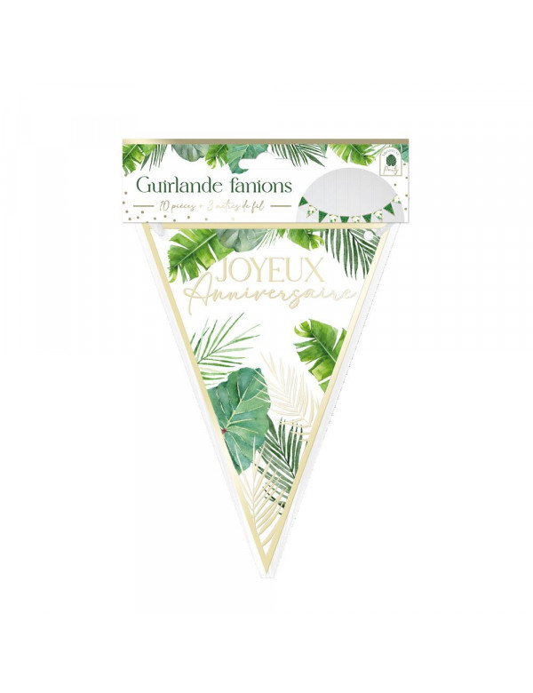Guirlande fanions anniv tropical party
