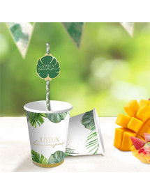 Gobelets Anniversaire tropical party x6