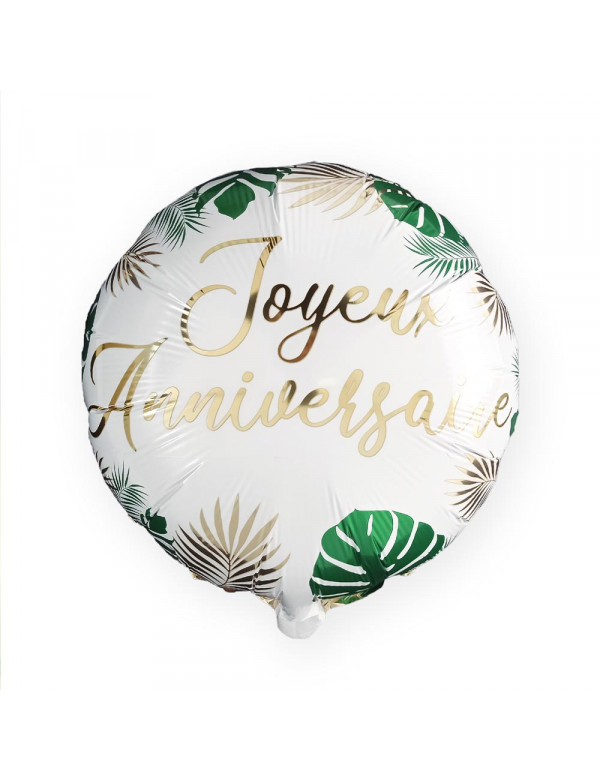 Ballon métal anniversaire tropical
