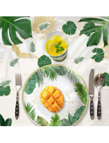 Trio déco de table Anniversaire tropical party x60