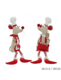 Personnage de Noël souris assis