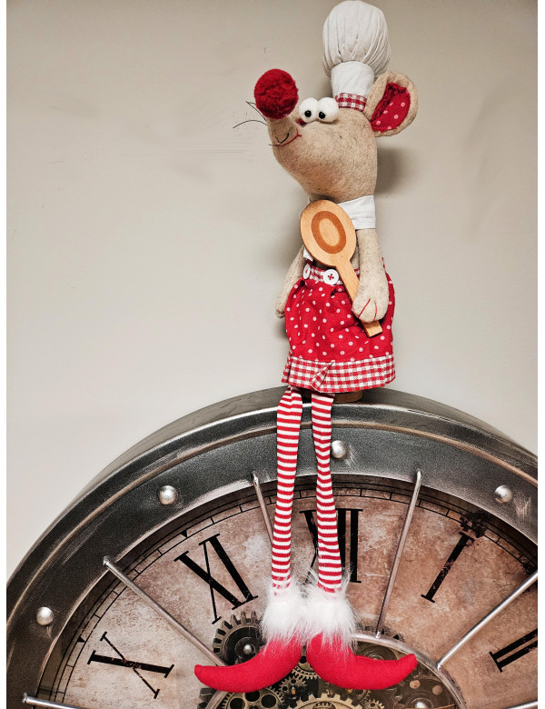 Personnage de Noël souris assis