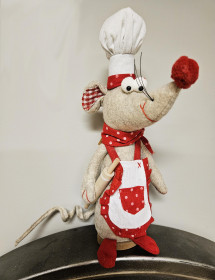 Personnage de Noël souris cuisinière