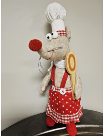 Personnage de Noël souris cuisinière