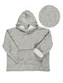 Sweat plaid à manches feuillage gris