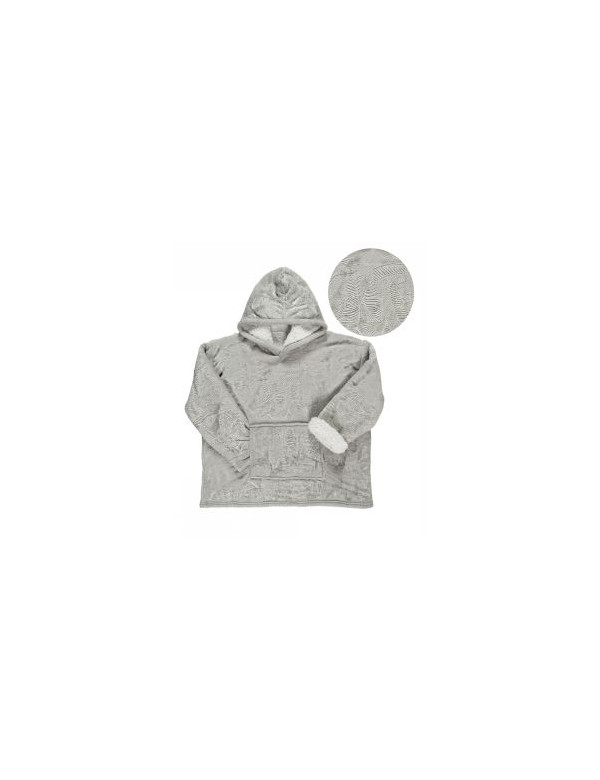 Sweat plaid à manches feuillage gris