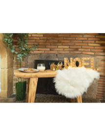 Mot Noël en bois lumineux à LED