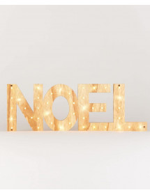 Mot Noël en bois lumineux à LED