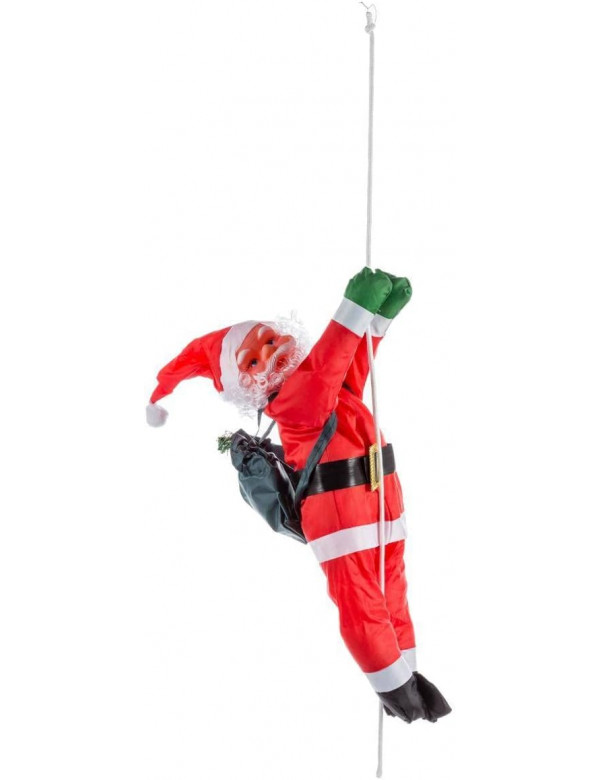 Père noël grimpeur avec corde